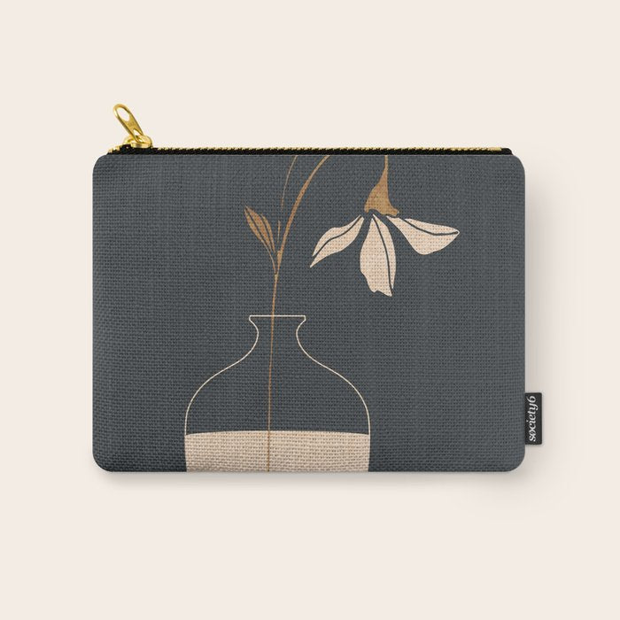 Minimal Abstract Art Vase Flower 3 Carry All Pouch Gallery Image 1