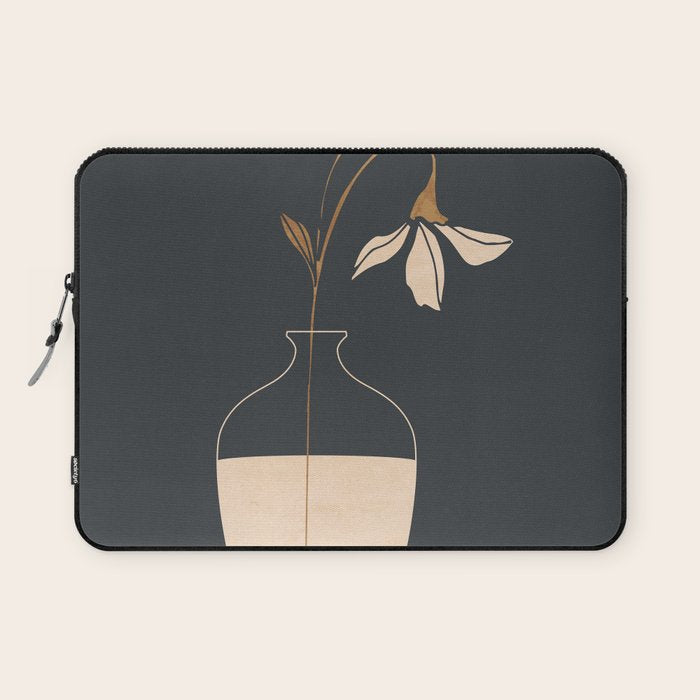 Minimal Abstract Art Vase Flower 3 Laptop Sleeve Gallery Image 1