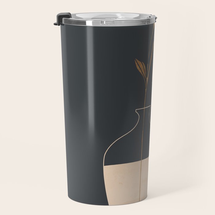 Minimal Abstract Art Vase Flower 3 Travel Mug Gallery Image 3