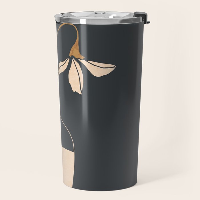 Minimal Abstract Art Vase Flower 3 Travel Mug Gallery Image 2