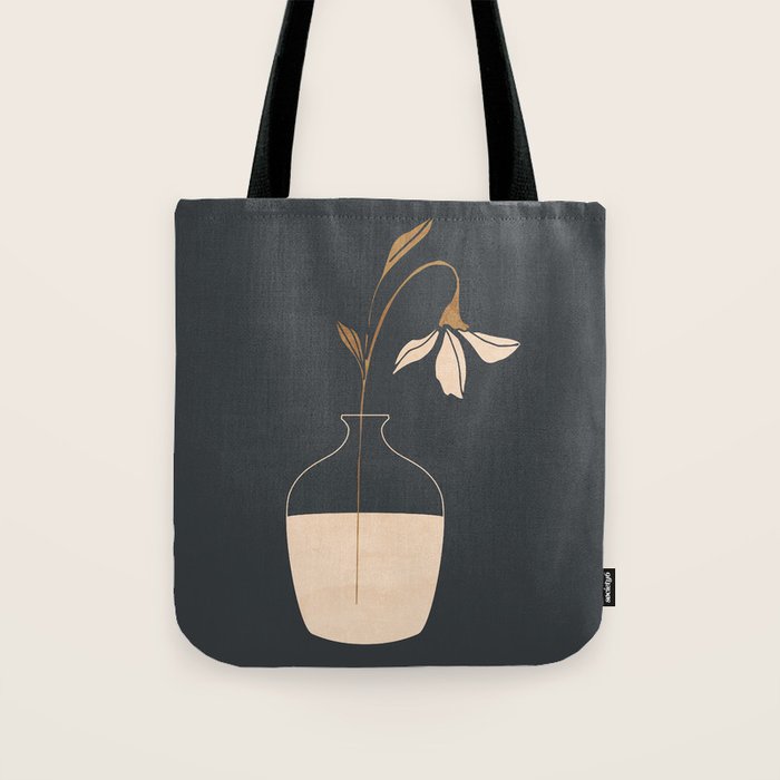 Minimal Abstract Art Vase Flower 3 Tote Bag Gallery Image 1