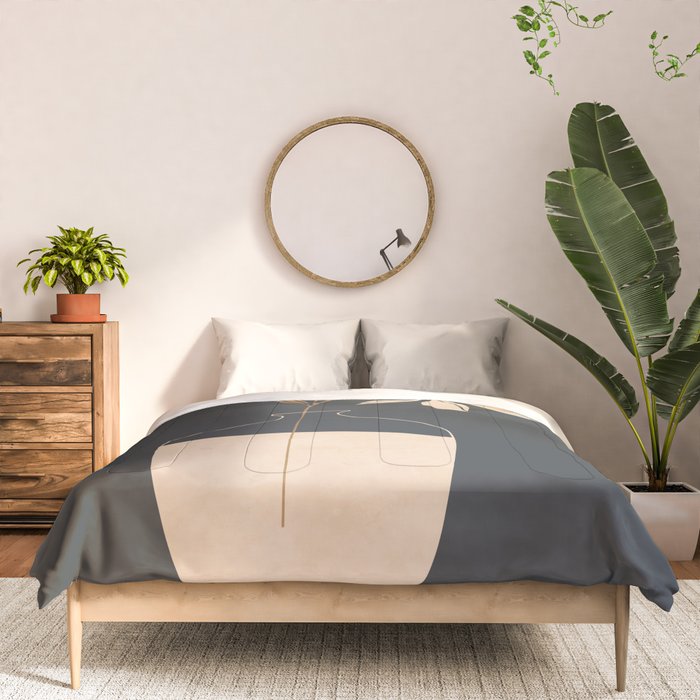 Minimal Abstract Art Vase Flower 3 Comforter Gallery Image 3