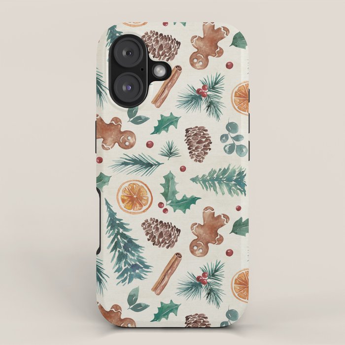Farm house Christmas Burlap iPhone Case Gallery Image 1
