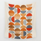 Mid-Century Geometric Red Gray Burnt Orange I Wall Tapestry Gallery Image 4