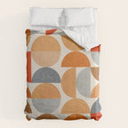 Mid-Century Geometric Red Gray Burnt Orange I Comforter Gallery Image 6