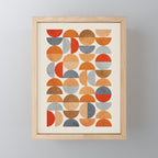 Mid-Century Geometric Red Gray Burnt Orange I Mini Art Print Gallery Image 1