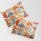 Mid-Century Geometric Red Gray Burnt Orange I Pillow Sham Gallery Image 3