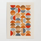 Mid-Century Geometric Red Gray Burnt Orange I Poster Gallery Image 4
