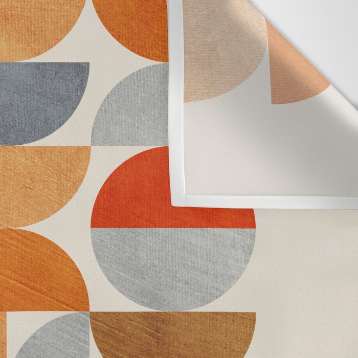 Mid-Century Geometric Red Gray Burnt Orange I Wall Tapestry Gallery Image 3