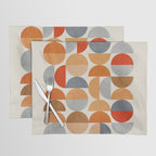 Mid-Century Geometric Red Gray Burnt Orange I Placemat Gallery Image 1