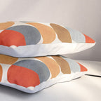Mid-Century Geometric Red Gray Burnt Orange I Pillow Sham Gallery Image 3