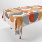 Mid-Century Geometric Red Gray Burnt Orange I Tablecloth Gallery Image 1
