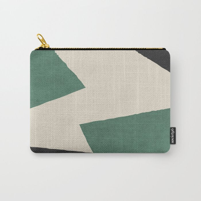 Graphic Edge Shapes - Green Carry All Pouch Gallery Image 1