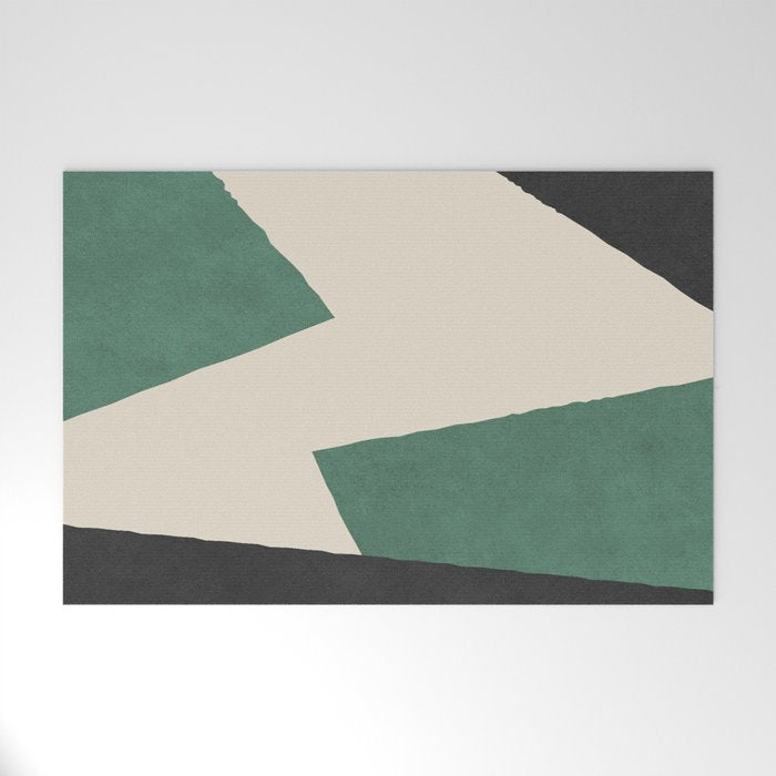 Graphic Edge Shapes - Green Welcome Mat Gallery Image 1
