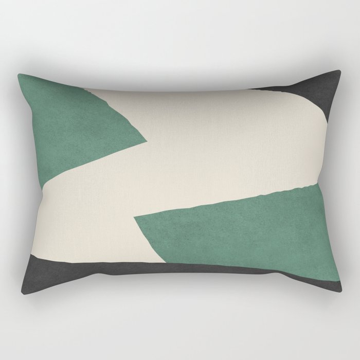 Graphic Edge Shapes - Green Rectangular Pillow Gallery Image 2