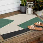 Graphic Edge Shapes - Green Outdoor Rug Gallery Image 2