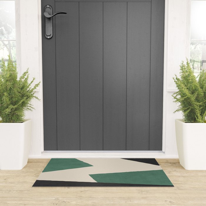 Graphic Edge Shapes - Green Welcome Mat Gallery Image 3