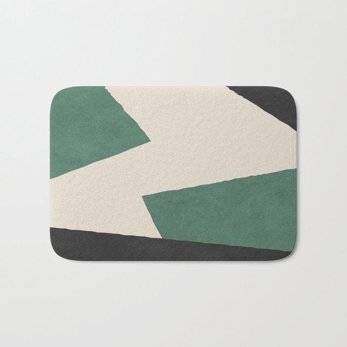 Graphic Edge Shapes - Green Bath Mat Gallery Image 1