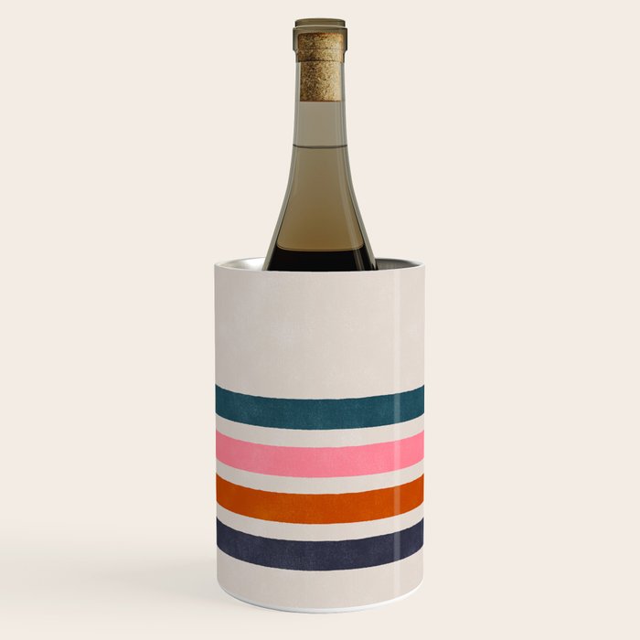 Blanket Stripe - silver grey with pink Wine Chiller Gallery Image 1