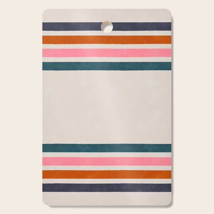 Blanket Stripe - silver grey with pink Cutting Board Gallery Image 1