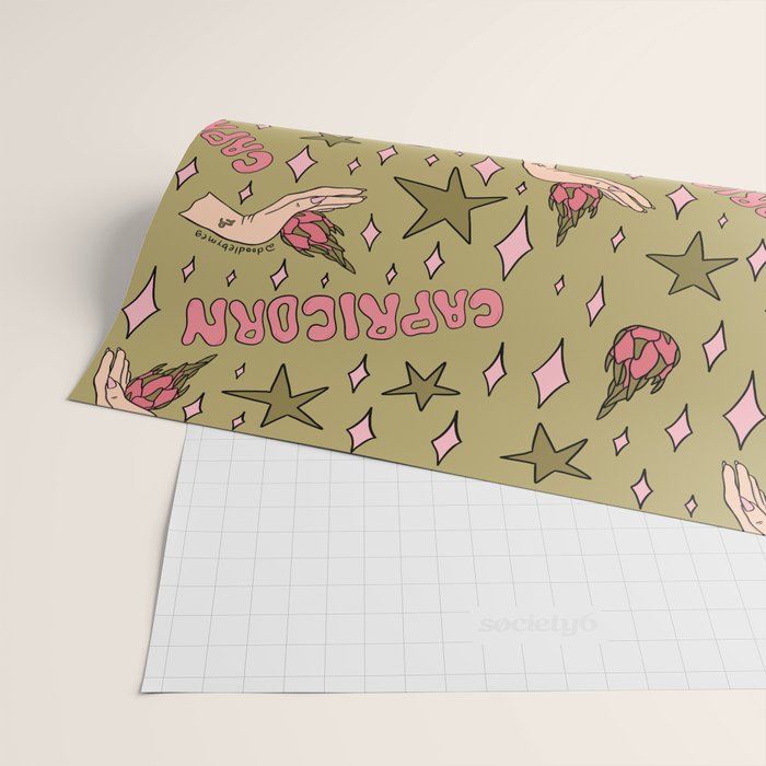 Capricorn Dragon Fruit Print Wrapping Paper Gallery Image 2