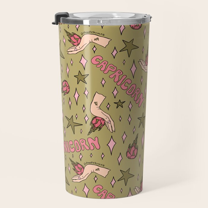 Capricorn Dragon Fruit Print Travel Mug Gallery Image 3
