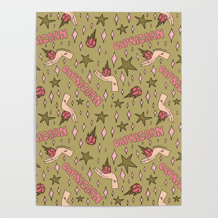 Capricorn Dragon Fruit Print Poster Gallery Image 4