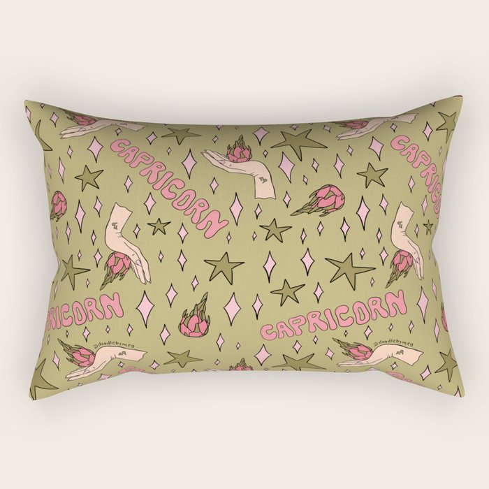Capricorn Dragon Fruit Print Rectangular Pillow Gallery Image 2