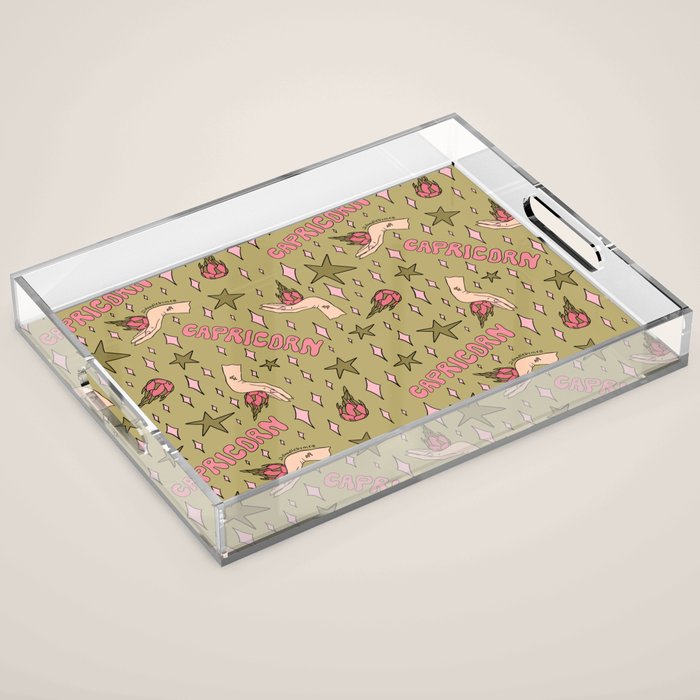 Capricorn Dragon Fruit Print Acrylic Tray Gallery Image 1