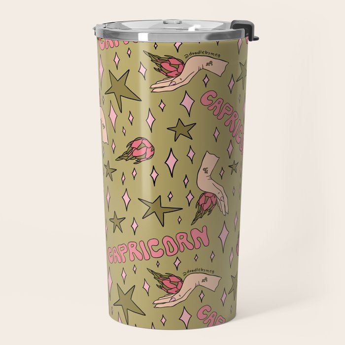 Capricorn Dragon Fruit Print Travel Mug Gallery Image 2