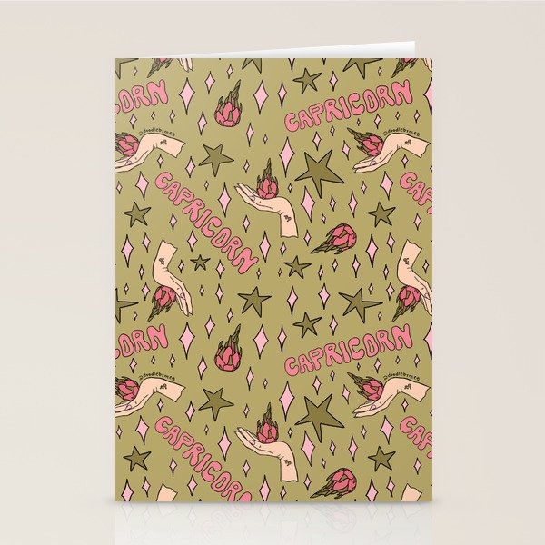 Capricorn Dragon Fruit Print Stationery Card Gallery Image 2