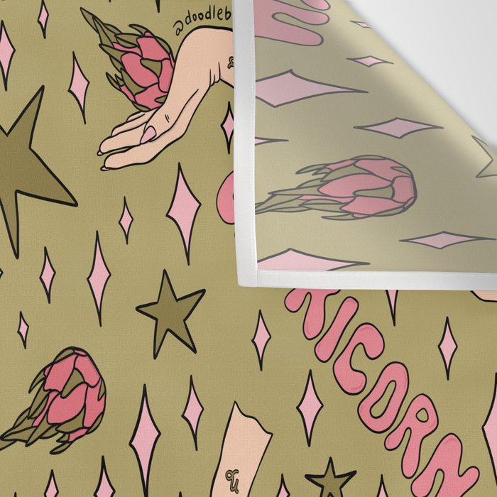 Capricorn Dragon Fruit Print Wall Tapestry Gallery Image 3