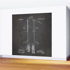 Ice Hockey Stick Patent - Ice Hockey Art - Black Chalkboard Wall Mural Gallery Image 2