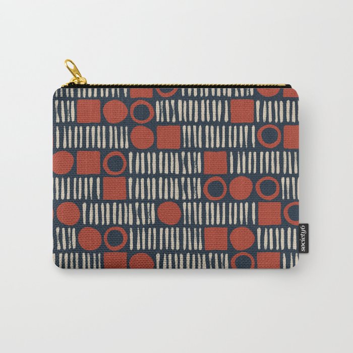 Red & Blue Hand-drawn Pattern #2 Carry All Pouch Gallery Image 1
