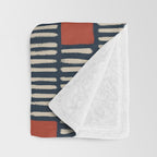 Red & Blue Hand-drawn Pattern #2 Throw Blanket Gallery Image 3