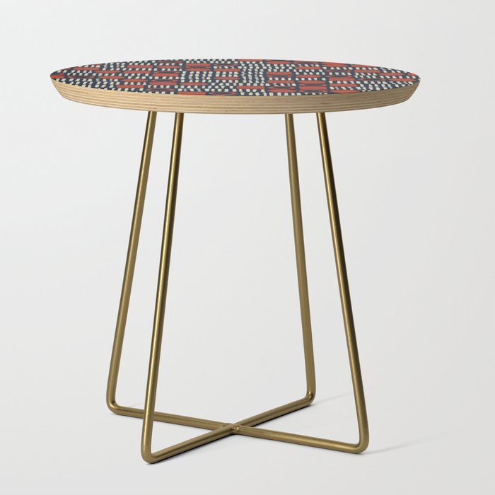 Red & Blue Hand-drawn Pattern #2 Side Table Gallery Image 1