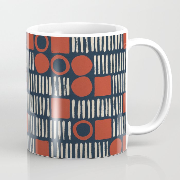 Red & Blue Hand-drawn Pattern #2 Coffee Mug Gallery Image 1