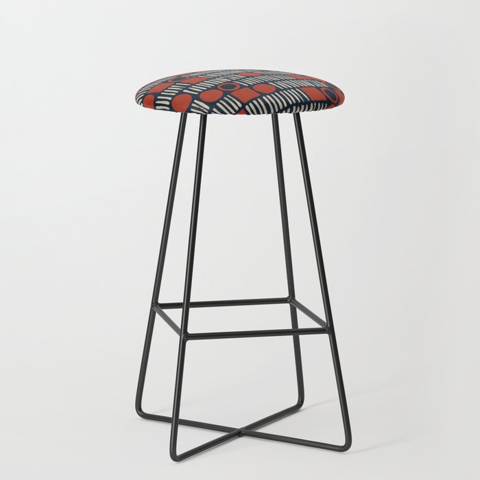 Red & Blue Hand-drawn Pattern #2 Stool Gallery Image 1