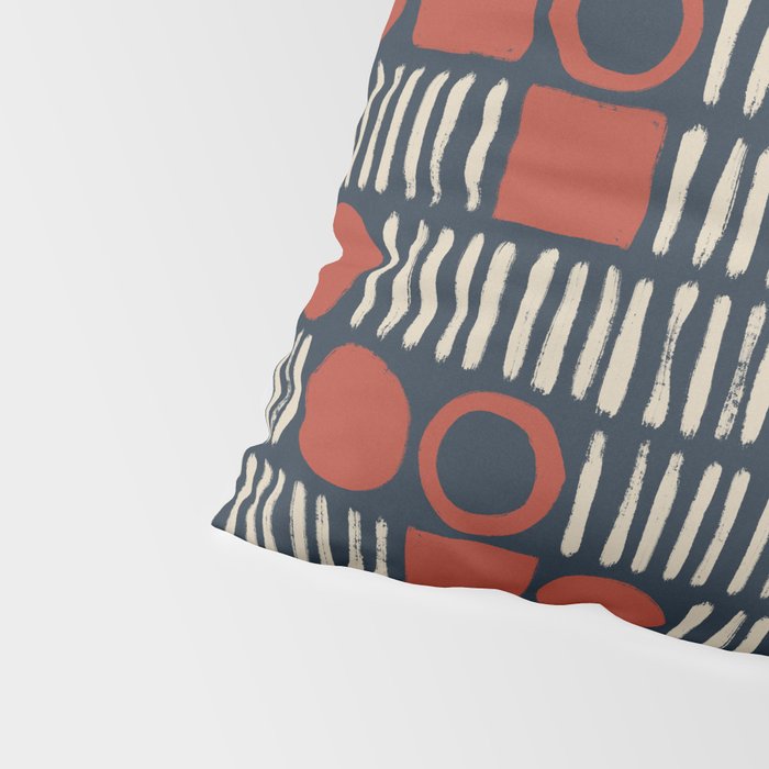 Red & Blue Hand-drawn Pattern #2 Pillow Sham Gallery Image 4