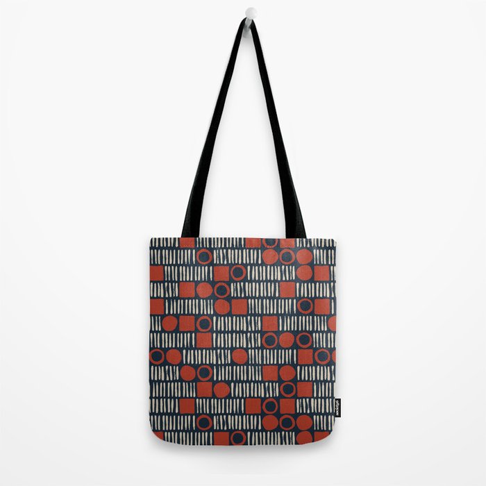 Red & Blue Hand-drawn Pattern #2 Tote Bag Gallery Image 2