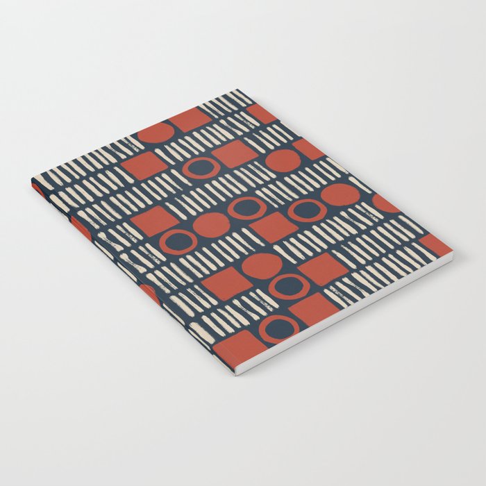 Red & Blue Hand-drawn Pattern #2 Notebook