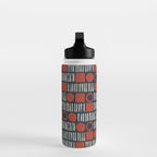 Red & Blue Hand-drawn Pattern #2 Water Bottle Gallery Image 3