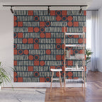 Red & Blue Hand-drawn Pattern #2 Wall Mural Gallery Image 1