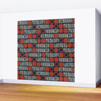 Red & Blue Hand-drawn Pattern #2 Wall Mural Gallery Image 2