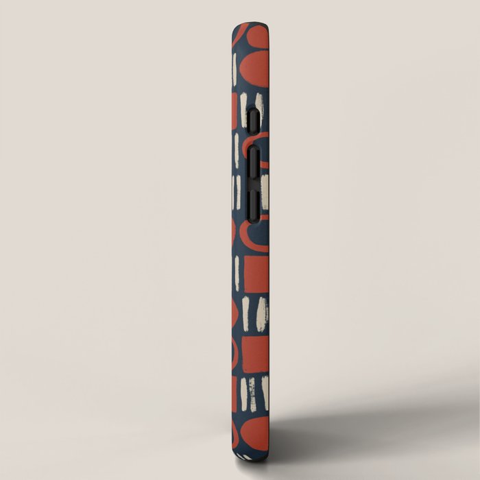 Red & Blue Hand-drawn Pattern #2 iPhone Case Gallery Image 2