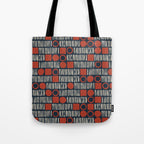 Red & Blue Hand-drawn Pattern #2 Tote Bag Gallery Image 1