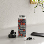 Red & Blue Hand-drawn Pattern #2 Water Bottle Gallery Image 4