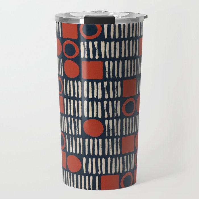 Red & Blue Hand-drawn Pattern #2 Travel Mug Gallery Image 1