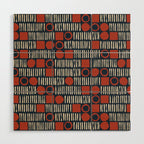 Red & Blue Hand-drawn Pattern #2 Wood Wall Art Gallery Image 1