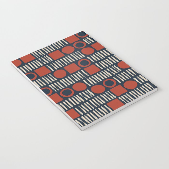 Red & Blue Hand-drawn Pattern #2 Notebook Gallery Image 3